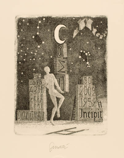 Exlibris by Lanfranco Lanari from Italy for ? ? - Cosmos 