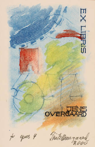 Exlibris by Fritz Overgaard from Denmark for Jens Overgaard - Technology 