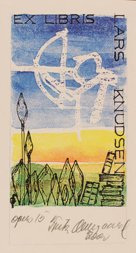 Exlibris by Fritz Overgaard from Denmark for Lars Knudsen - Scenery/Landscape 