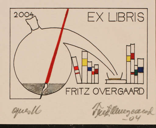 Exlibris by Fritz Overgaard from Denmark for Fritz Overgaard - Book Science 