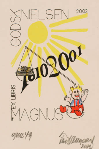 Exlibris by Fritz Overgaard from Denmark for Magnus Godsk Nielsen - Child 