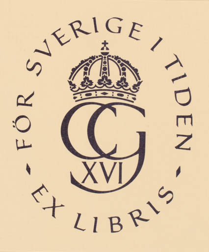 Exlibris by Karl Erik Forsberg from Sweden for ? Carl Gustaf XVI - Historical Person Monogram Regent/royalty 