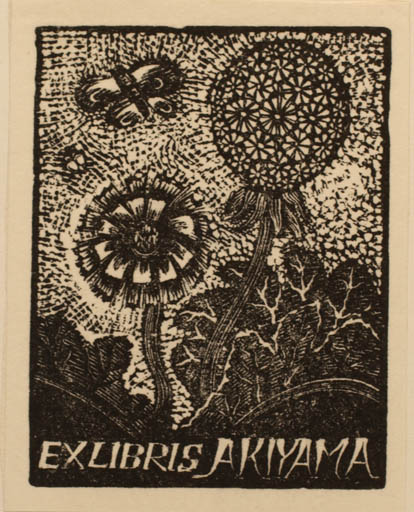 Exlibris by Takao Hiwasaki from Japan for ? ? - Flower Flora 