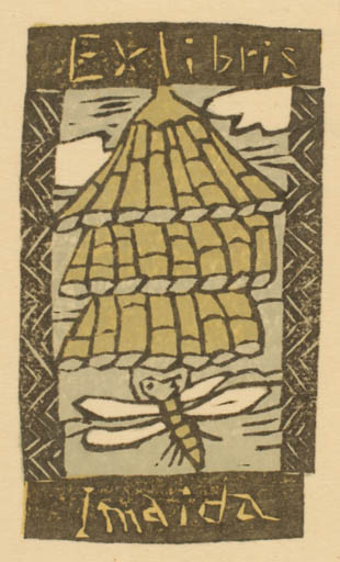 Exlibris by Toshio Kajiyama from Japan for ? Imaida - Fauna 