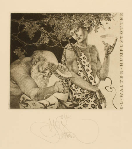 Exlibris by Konstantin Kalynovych from Russia for Walter Humplstötter - Classical antiquity 