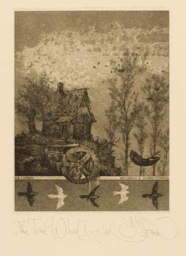 Exlibris by Konstantin Kalynovych from Russia for ? Maria Teresa & Ricardo - Architecture Scenery/Landscape 