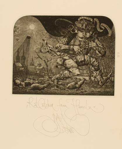 Exlibris by Konstantin Kalynovych from Russia for Hartmut Wunkhus - Fairytale/fable 