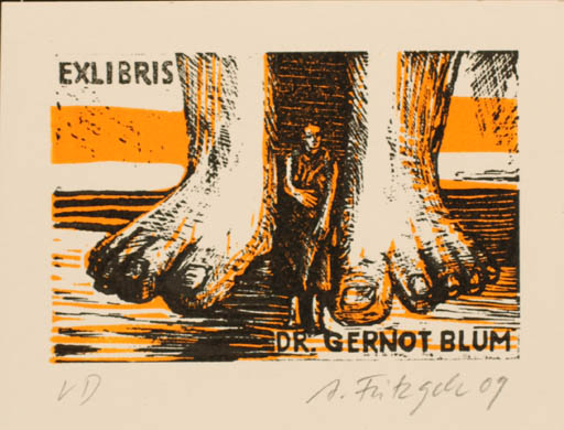 Exlibris by Annette Fritzsch from Germany for Dr. Gernot Blum - Abstract 