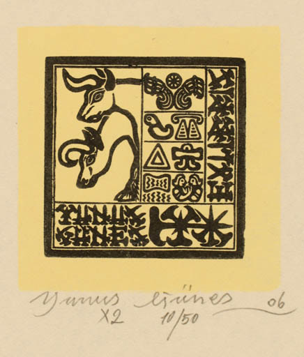 Exlibris by Yunus Günes from Turkey for ? ? - Fauna 