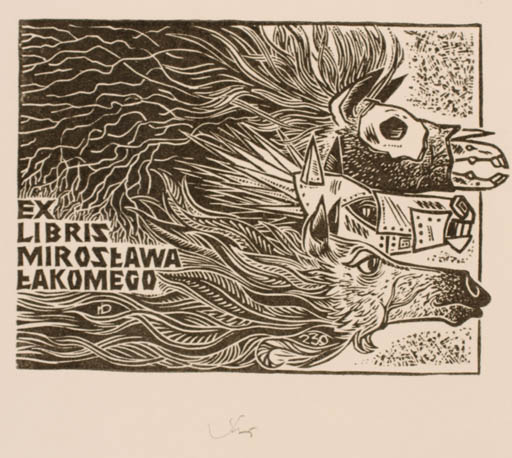 Exlibris by Bohdan Rutkowiak from Poland for Mirostawa Lakomego - 