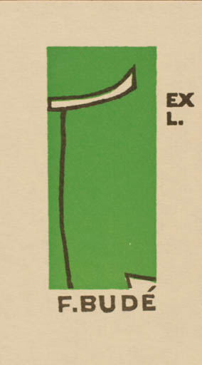 Exlibris by Cees Andriessen from Netherland for F. Budé - Abstract 