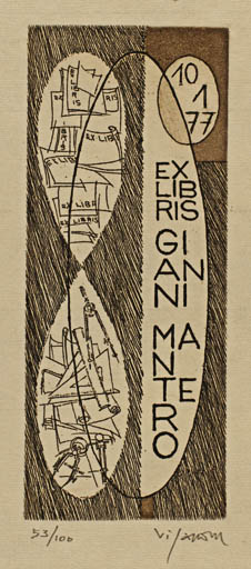 Exlibris by Antonietta Vigannone from Italy for Gianni Mantero - Science 