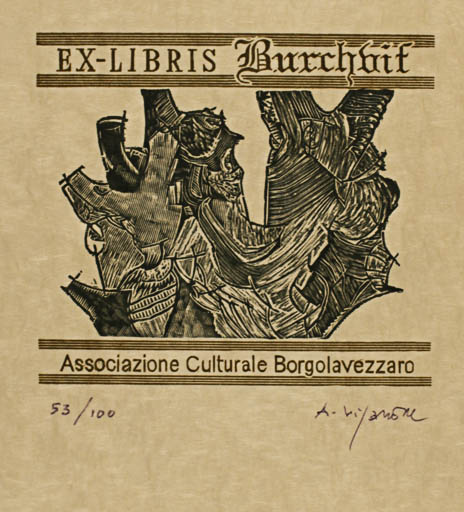 Exlibris by Antonietta Vigannone from Italy for ? Burchvif - Abstract 