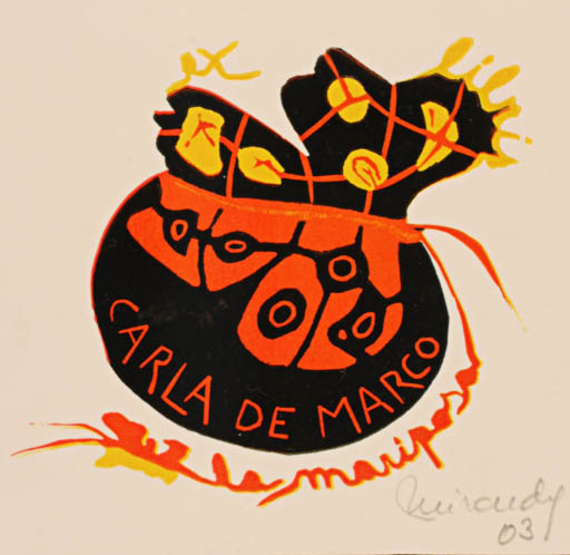 Exlibris by Marcela Miranda from Argentina for Carla de Marco - Abstract 