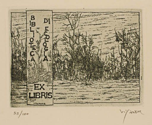 Exlibris by Antonietta Vigannone from Italy for Biblioteca Di Ecologia - Flora 