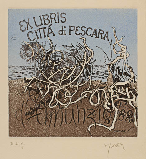 Exlibris by Antonietta Vigannone from Italy for Citta Di Pescara - Abstract 