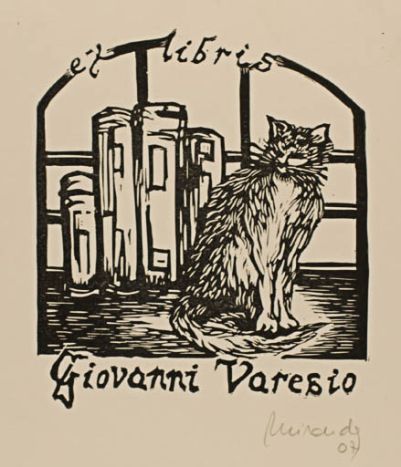 Exlibris by Marcela Miranda from Argentina for Giovanni Varesio - Book Interior Cat 