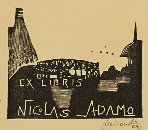 Exlibris by Marcela Miranda from Argentina for Nicolas Adamo - Architecture 