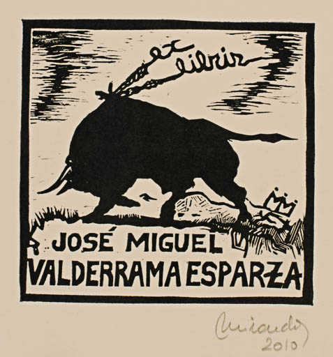 Exlibris by Marcela Miranda from Argentina for Josè Miguel Valderrama Esparza - Fauna 