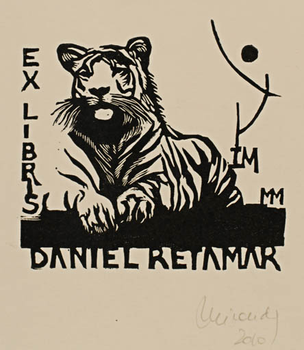 Exlibris by Marcela Miranda from Argentina for Daniel Retarmar - Fauna 