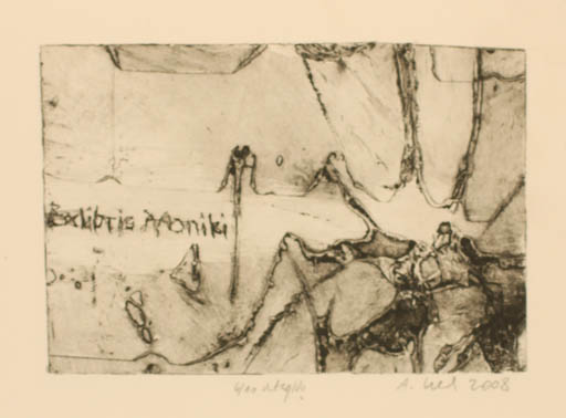 Exlibris by Adam Czech from Poland for Moniki Czech - Abstract 