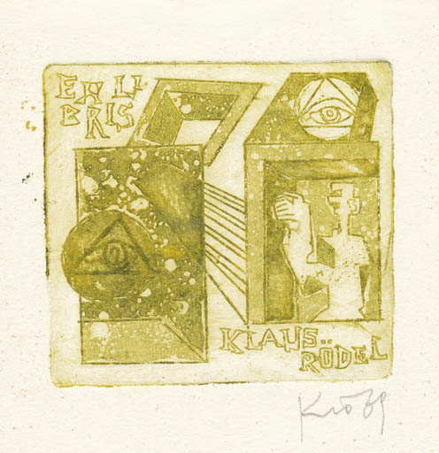 Exlibris by Vincas Kisarauskas from Lithuania for Klaus Rödel - Abstract 