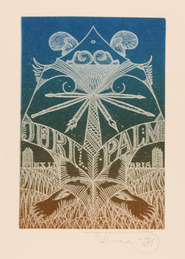 Exlibris by Vello Vinn from Estonia for Juri Palm - 