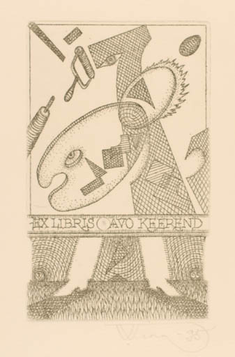 Exlibris by Vello Vinn from Estonia for Avo Keerend - Art Printing technique 