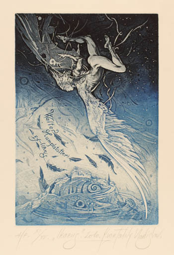 Exlibris by Vladislav Kvartalny from Belorussia for Walter Humplstötter - Mythology 