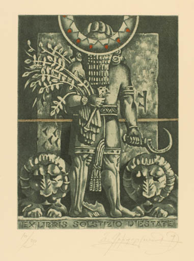 Exlibris by Hayk Grigoryan from Armenien for Solstizo Déstate - Man 