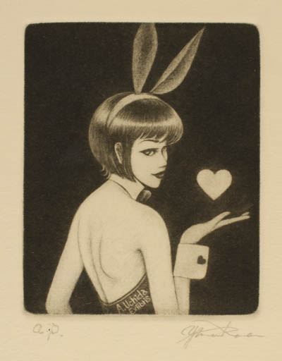 Exlibris by Yukio Maekawa from Japan for A. Uchida - Woman 