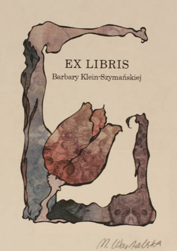 Exlibris by Marta Wartalska from Poland for barbary Klein - Scymanskiej - Flower 