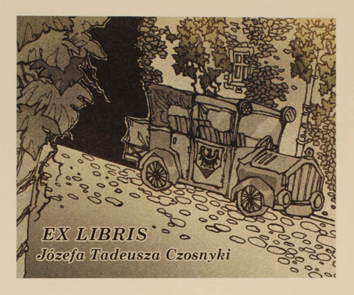 Exlibris by Marta Wartalska from Poland for Josef Tadeusz Czosnyka - Car 