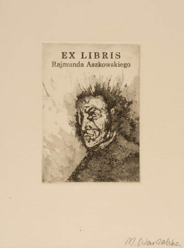 Exlibris by Marta Wartalska from Poland for Rajmund Aszkowski - Historical Person Portrait 