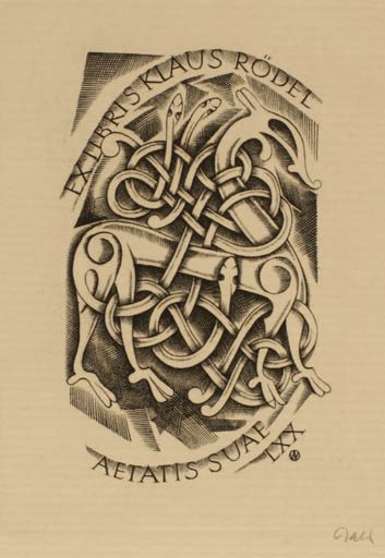 Exlibris by Wojciech Jakubowski from Poland for Klaus Rödel - Ornament 