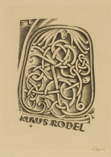 Exlibris by Wojciech Jakubowski from Poland for Klaus Rödel - Ornament 