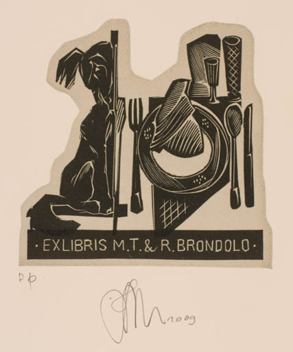 Exlibris by Ruslan Agirba from Russia for M.T. & R. Brondolo - Dog Food 