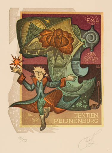 Exlibris by Ruslan Agirba from Russia for Jentien Peijnenburg - 