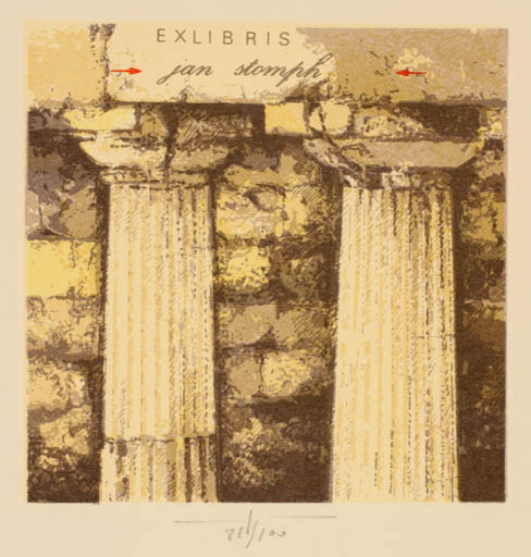 Exlibris by Martin R. Baeyens from Belgium for Jan Stomph - Classical antiquity 