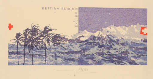 Exlibris by Martin R. Baeyens from Belgium for Bettina Gerny Burch - Palm tree 