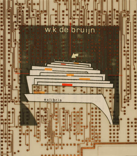 Exlibris by Martin R. Baeyens from Belgium for W.K. De Bruijn - Technology 