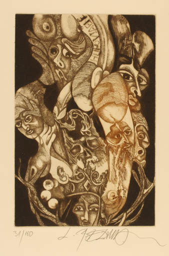 Exlibris by Leo Bednarik from Slovak Republic for Hugo Viaene - Surrealism 