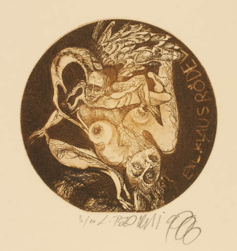 Exlibris by Leo Bednarik from Slovak Republic for Klaus Rödel - Leda and the Swan 