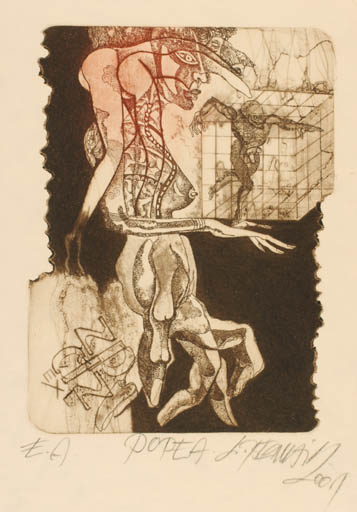 Exlibris by Leo Bednarik from Slovak Republic for ? ? - Hand(s) Surrealism 