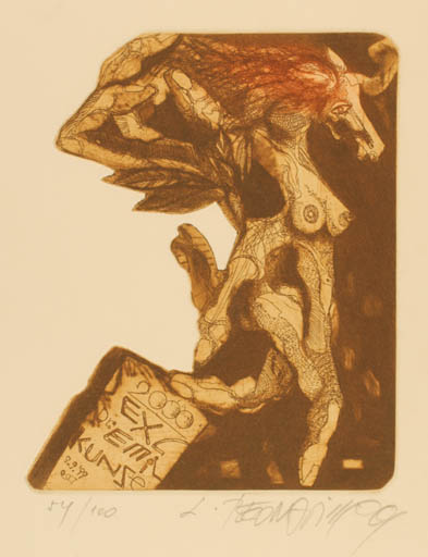 Exlibris by Leo Bednarik from Slovak Republic for Dr. Emil Kunze - Surrealism 