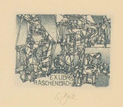 Exlibris by Erhard Beitz from Germany for Rosemarie Aschenbach - Abstract 