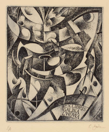 Exlibris by Erhard Beitz from Germany for Galina Lwowa - Abstract 