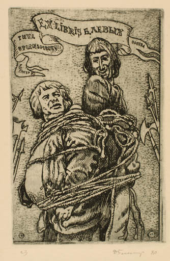 Exlibris by David Bekker from Ukraine for Thyl Bylenspiesen - Man Military/War 