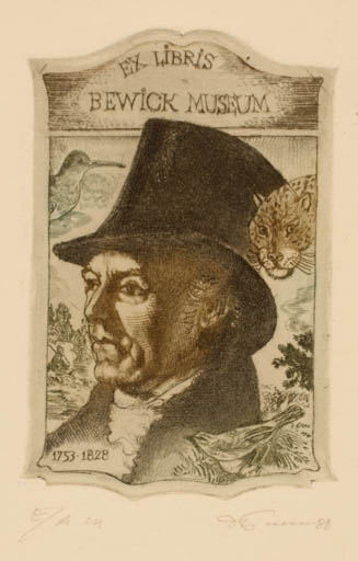 Exlibris by David Bekker from Ukraine for Museum Bewick - Portrait 