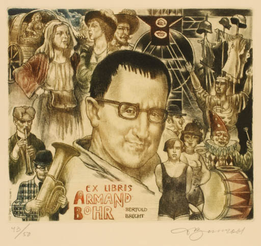 Exlibris by David Bekker from Ukraine for Armand Bohr - Group Music Portrait Theater/Cirkus 